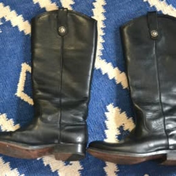 Frye Melissa Button Boots Womens 6.5B Black Leather Riding Equestrian 77167 - Picture 1 of 5